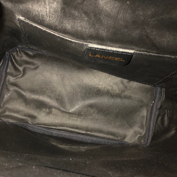 NWT LANCEL Paris Black Lizard Leather Backpack Made in France - Picture 14 of 17